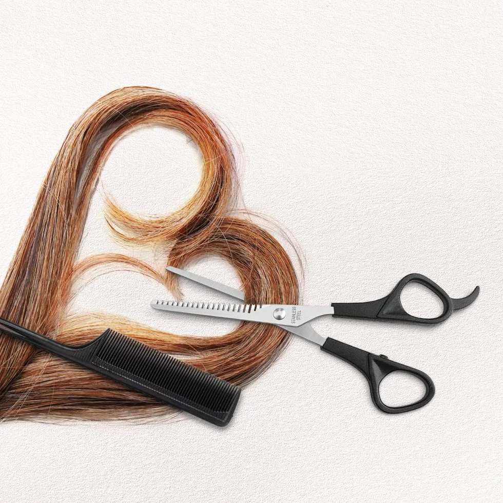 Ciseaux à Effiler de Coiffeur Professionnel Acier Inoxydable 6 Pouces Noir