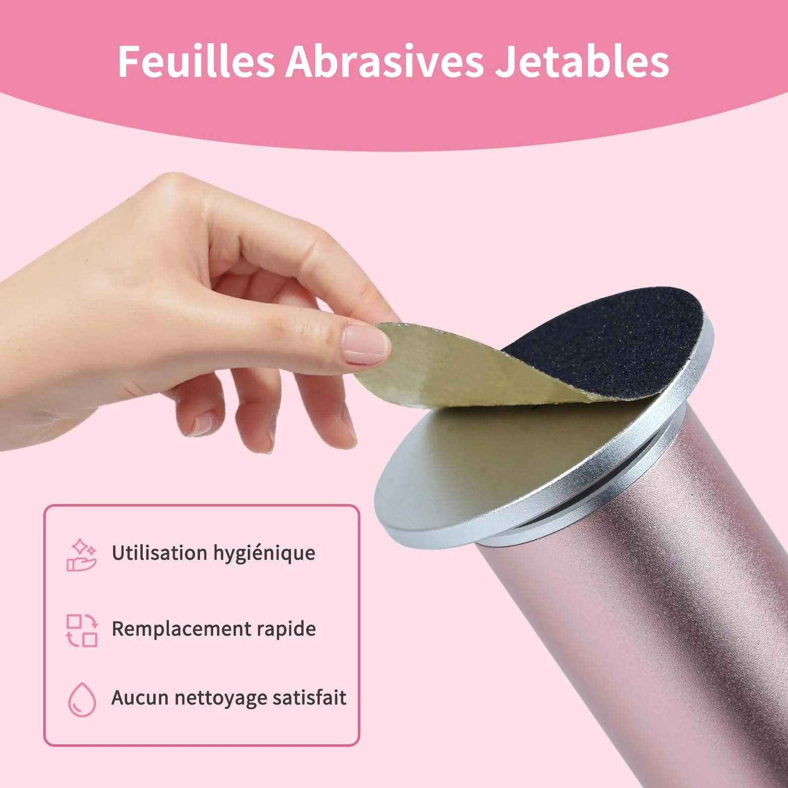 AprElm E1 Rapeuse Pieds électrique Professionnelle 12 cm avec 120 Disques Abrasifs et Vitesse Variable Rose