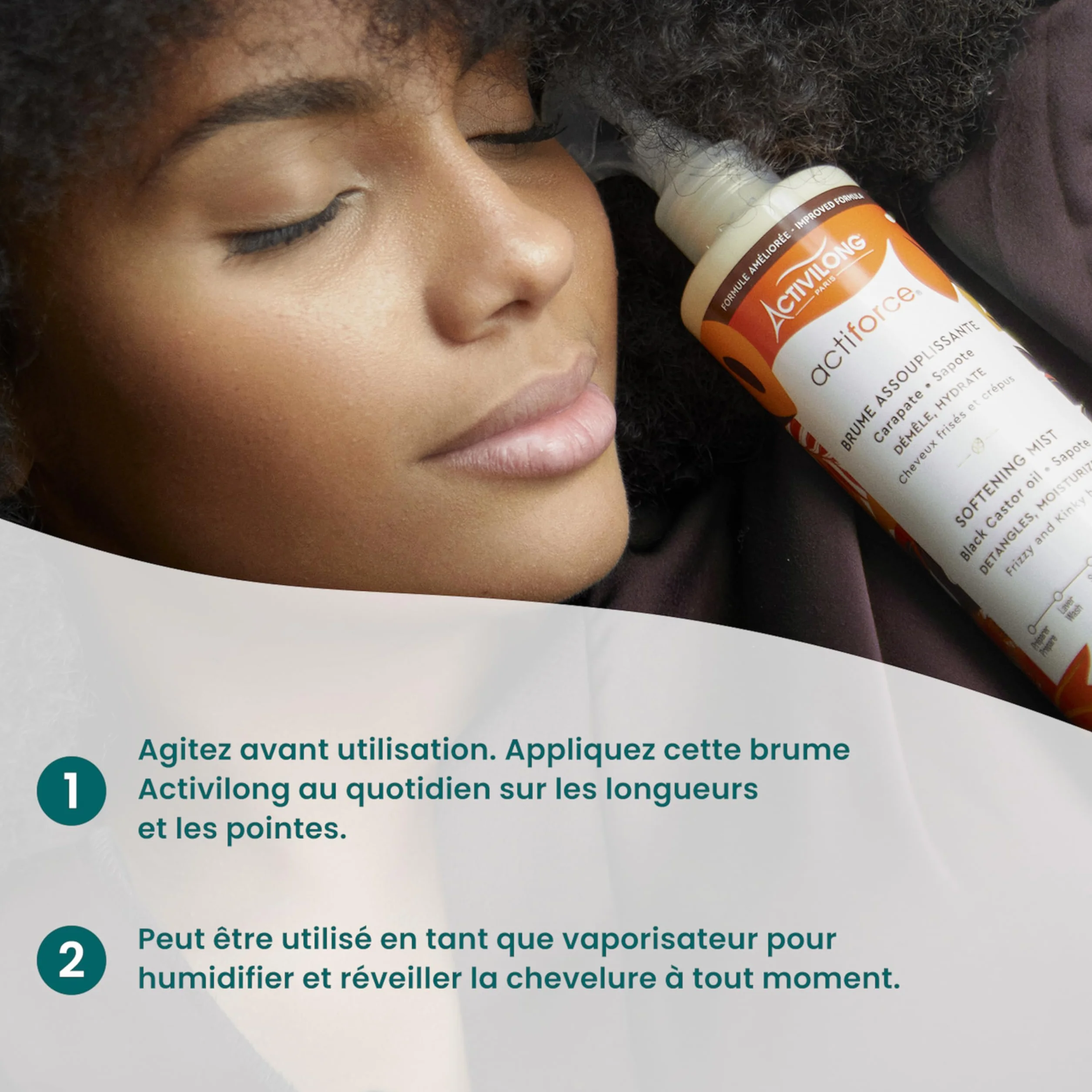 Activilong Brume Assouplissante Actiforce Cheveux Frisés Crépus Assouplit Démêle Hydrate 250ml
