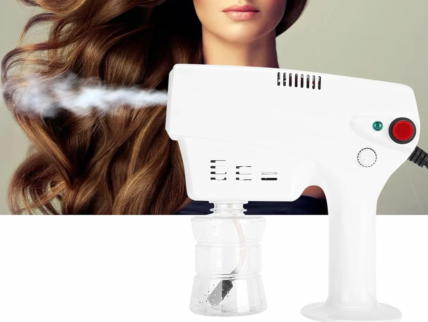 Pongnas Pistolet à vapeur Nano cheveux 300 ml multifonction humidificateur outil soins capillaires