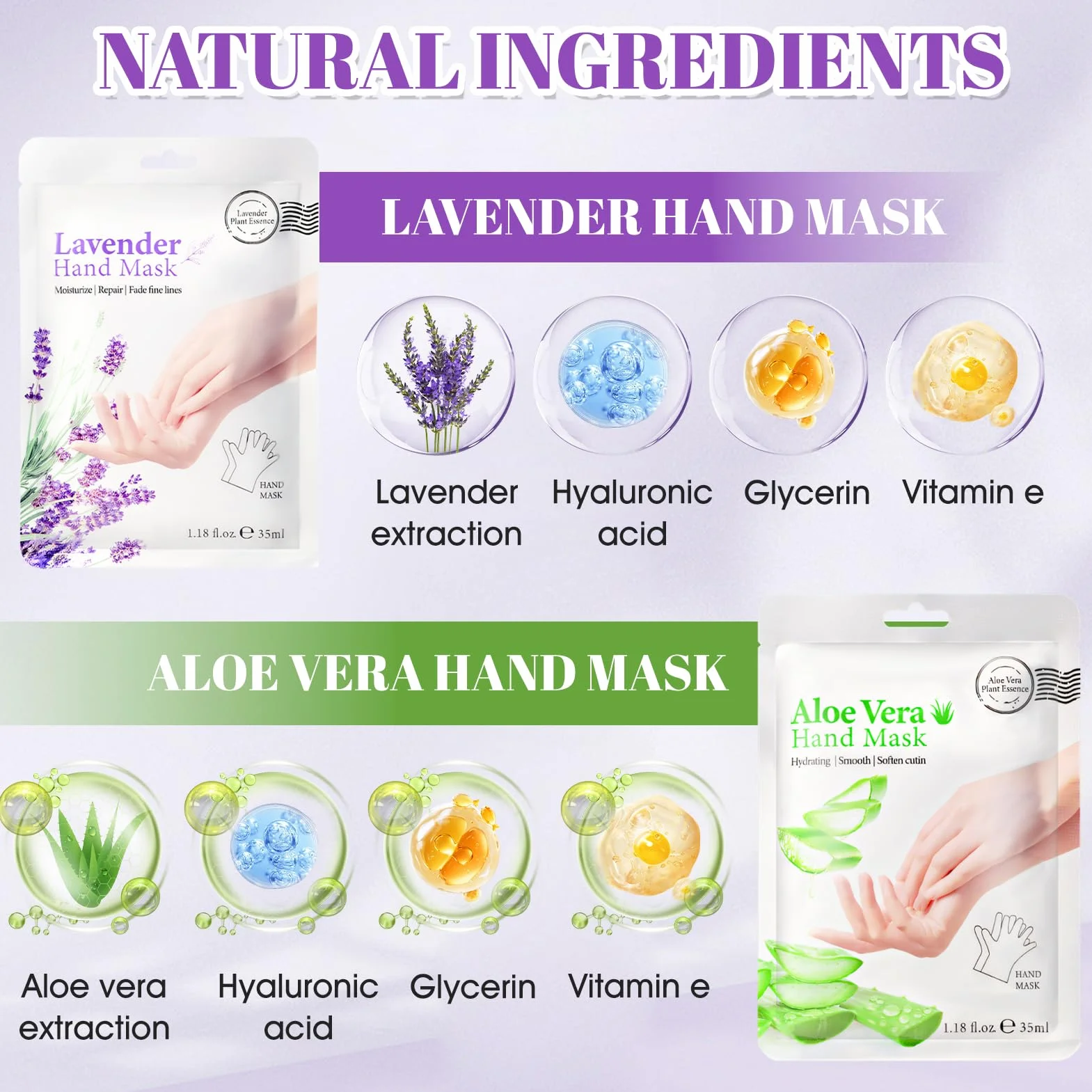 Masque Main Hydratant Exfoliant 6 Paires Gants Hydratants Peau Sèche Craquelée