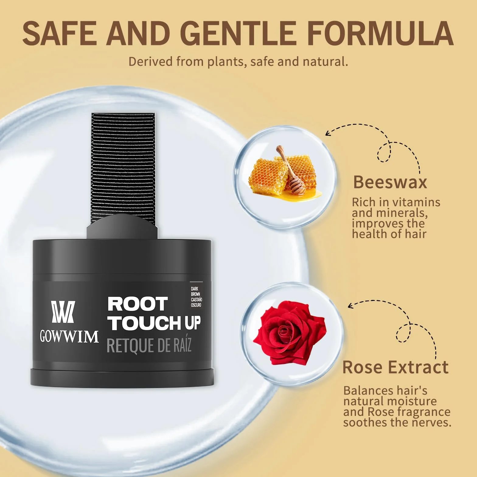 Poudre capillaire marron moyen 4 g correcteur imperméable épaississant cheveux racines clairsemés