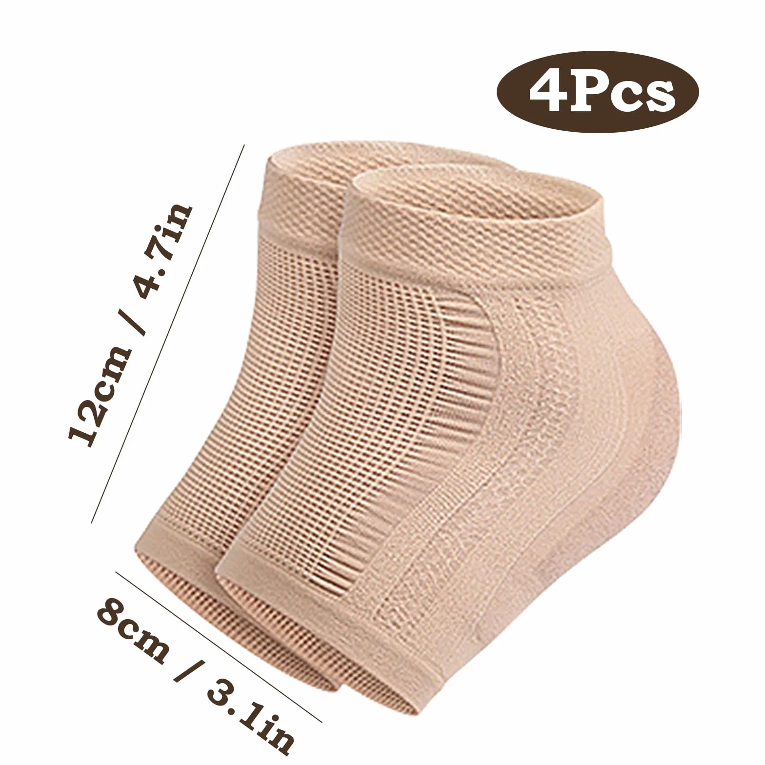 Chaussettes à Talons en Gel, Chaussettes en Silicone Ventilées, Chaussettes Hydratantes pour Femmes et Hommes, Traitement des Talons Secs