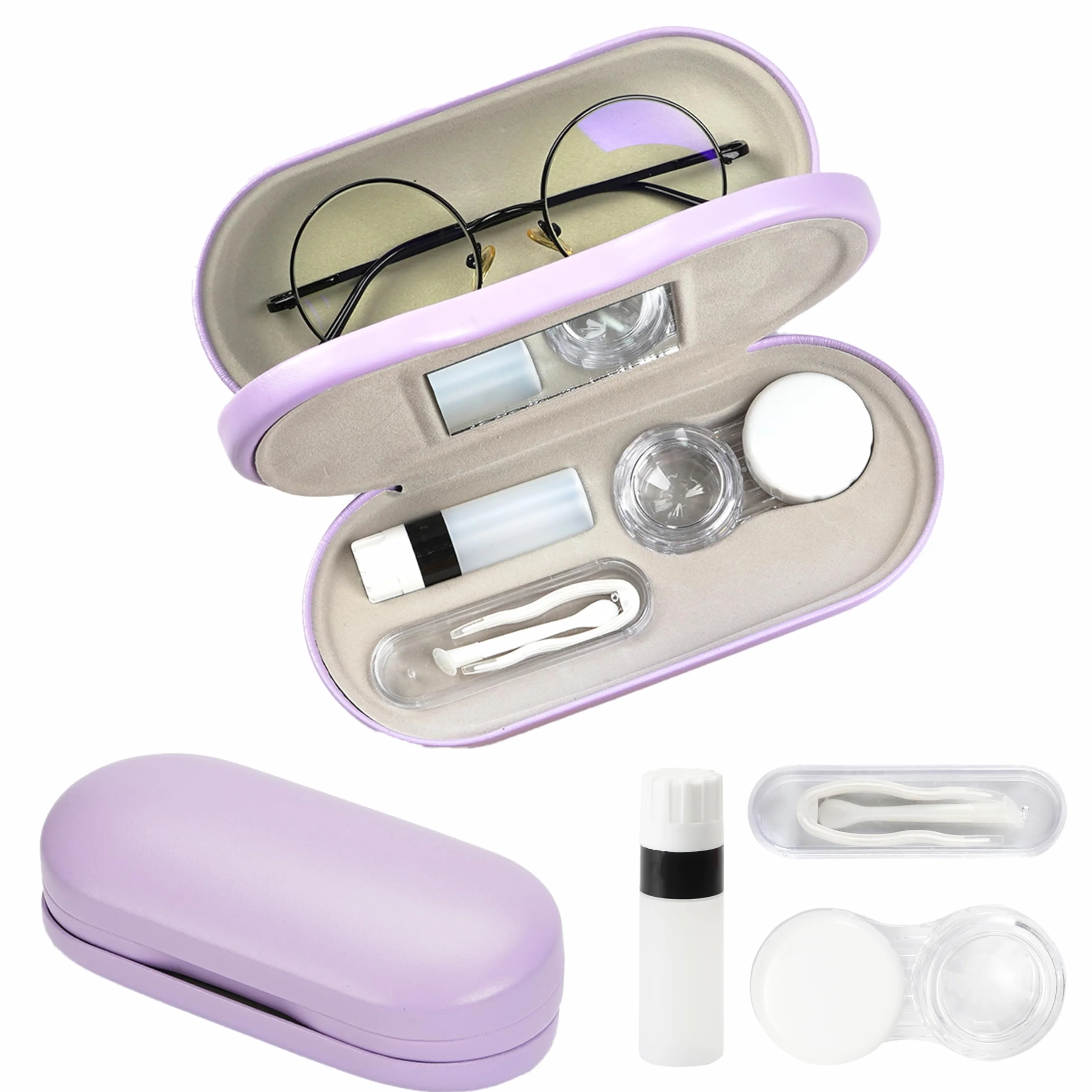 Étui à lunettes 2 en 1 portable double face multifonction avec outil