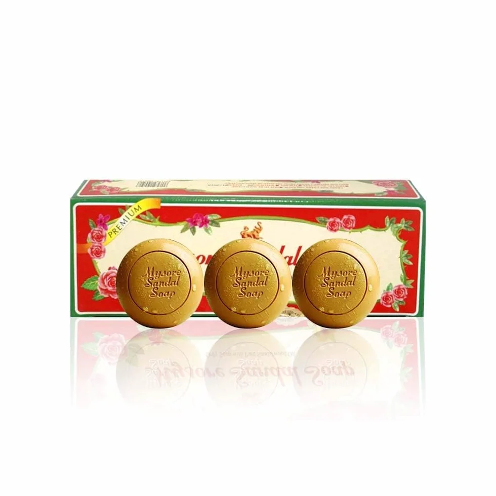Mysore Sandal Savon au Bois de santal Huile ayurvédique 3 x 150 g Lot de cadeau