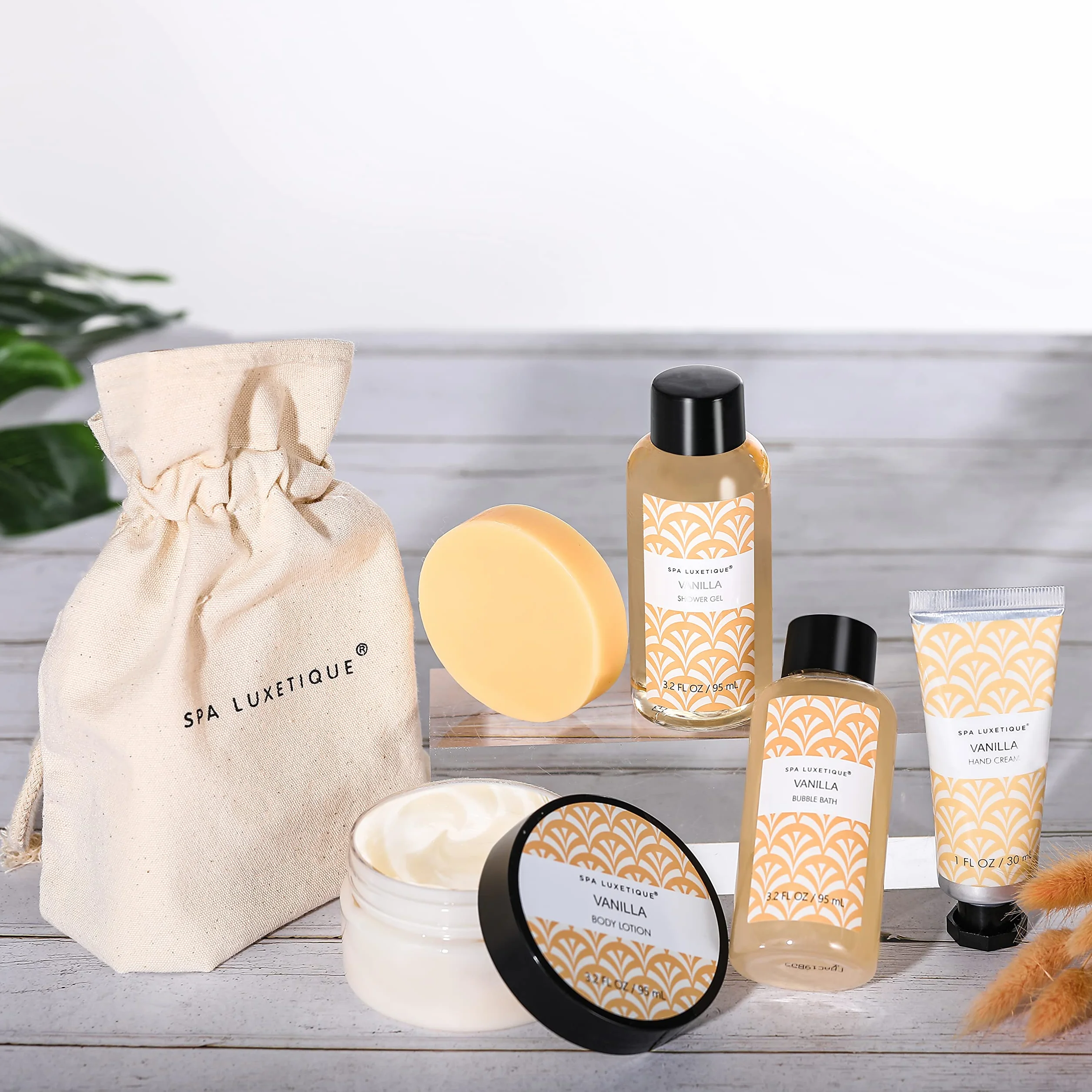 Spa Luxetique Coffret Soin Femme 6 Pièces - Vanille Bain Moussant Gel Douche Crème Mains Cadeau