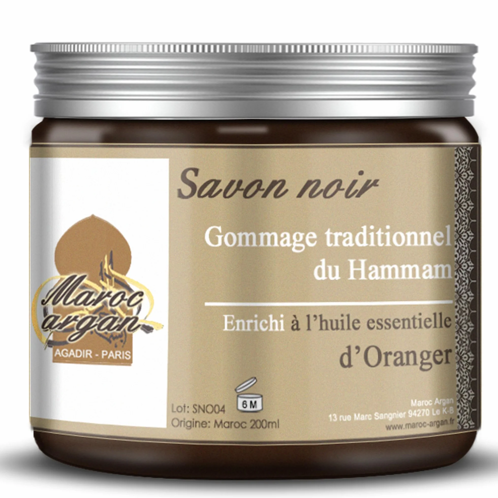 Gommage au Savon noir à l'Oranger traditionnel 250g