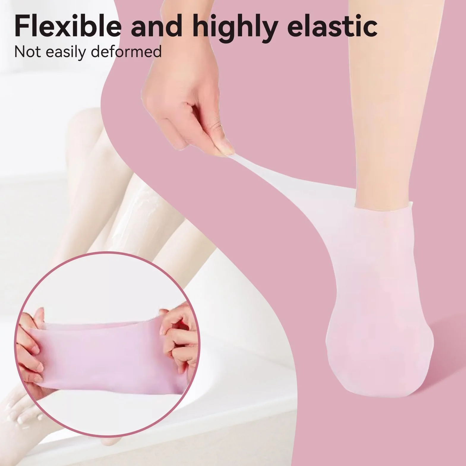 Agatige Chaussettes Hydratantes En Silicone Antidérapantes Adoucissantes Pour Pieds Secs Et Craquelés L 39-41