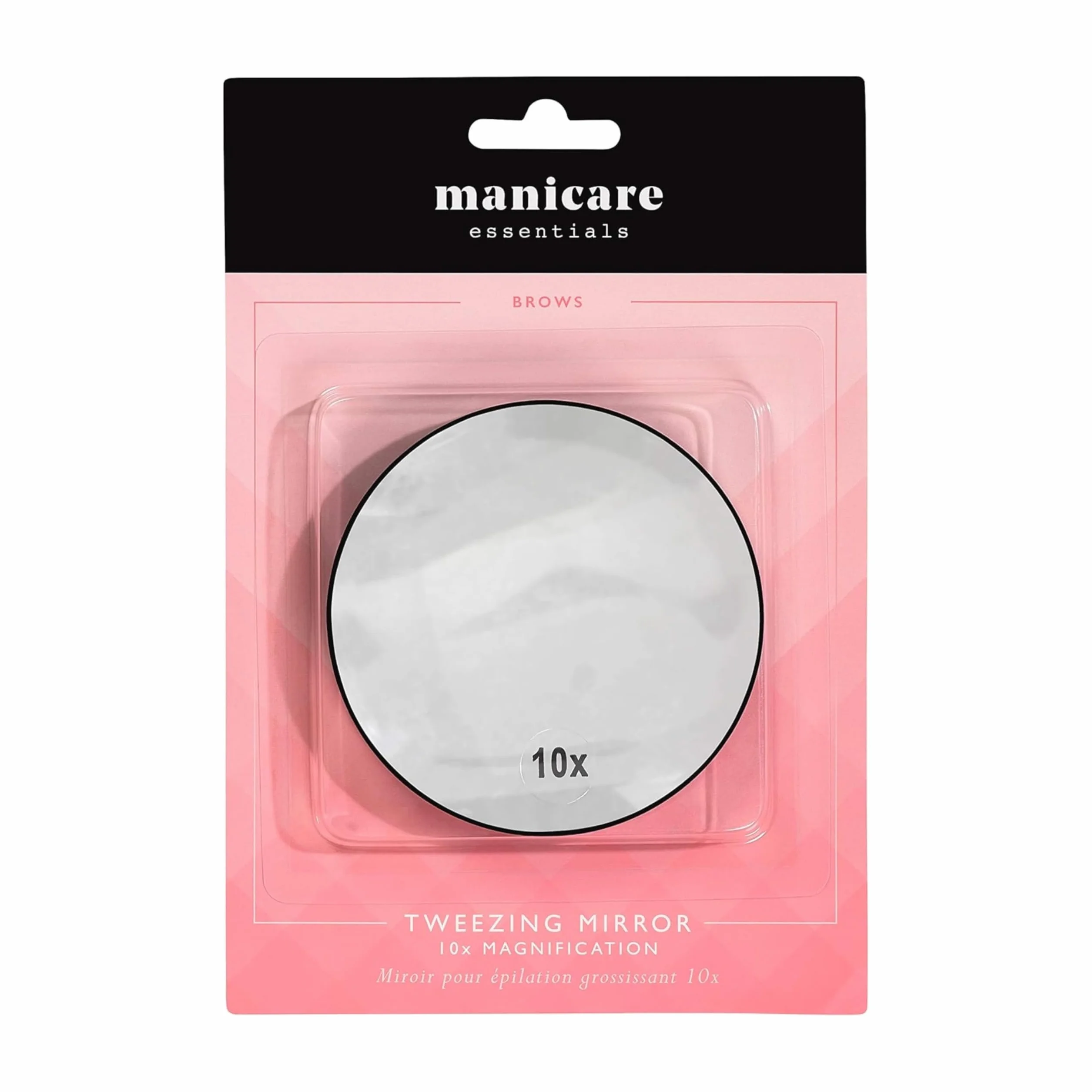 Manicare Miroir grossissant 10x Rond 13 cm avec ventouses pour épilation des sourcils