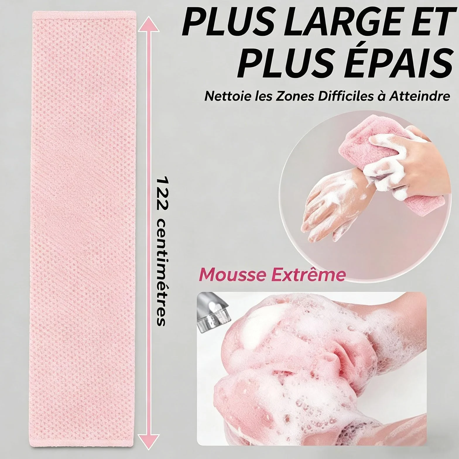 Ecovia Serviette Exfoliante Douche 2 en 1, 2026 Nouveau Épurateur Corporel Doux écologique (noir)