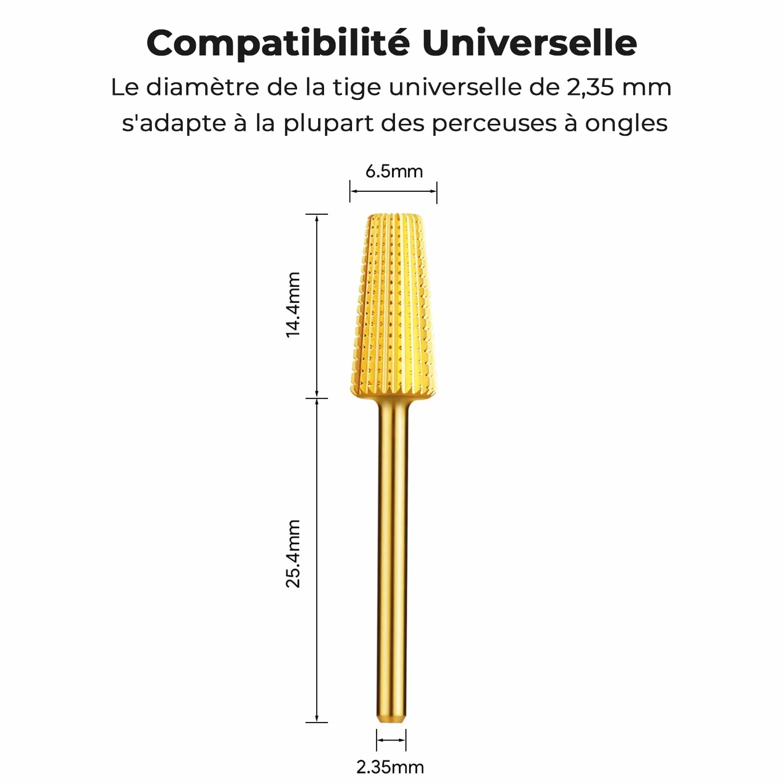 JCMaster 2Pcs 4 in1 Embout Pour Ponceuse Ongles Pour Manucure Pédicure, Taille Universelle & Durable, Premium Fraise Pour Enlever les Ongles en Acrylique&en Gel, Polir les Ongles Épais
