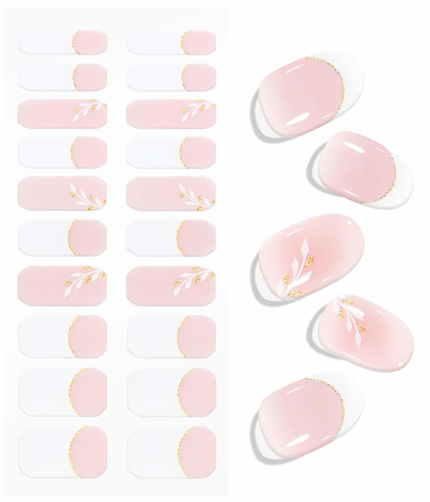 Autocollants pour ongles en gel French Tip blanc semi durcies UV LED