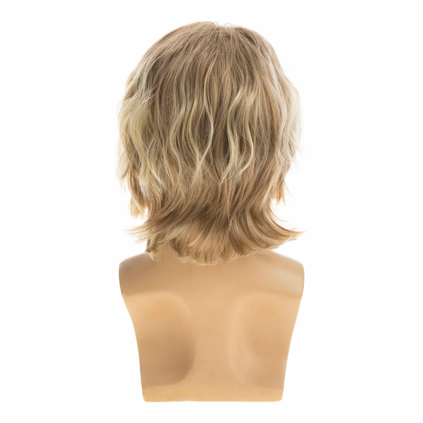 Perruque Blondes Courtes Hommes Cheveux Bouclés Naturels Synthétiques Moelleuses