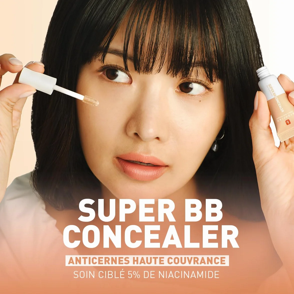Erborian Super BB Concealer Anticernes Haute Couvrance Niacinamide SPF 25 Correcteur Yeux Hydratant Nude 10ml