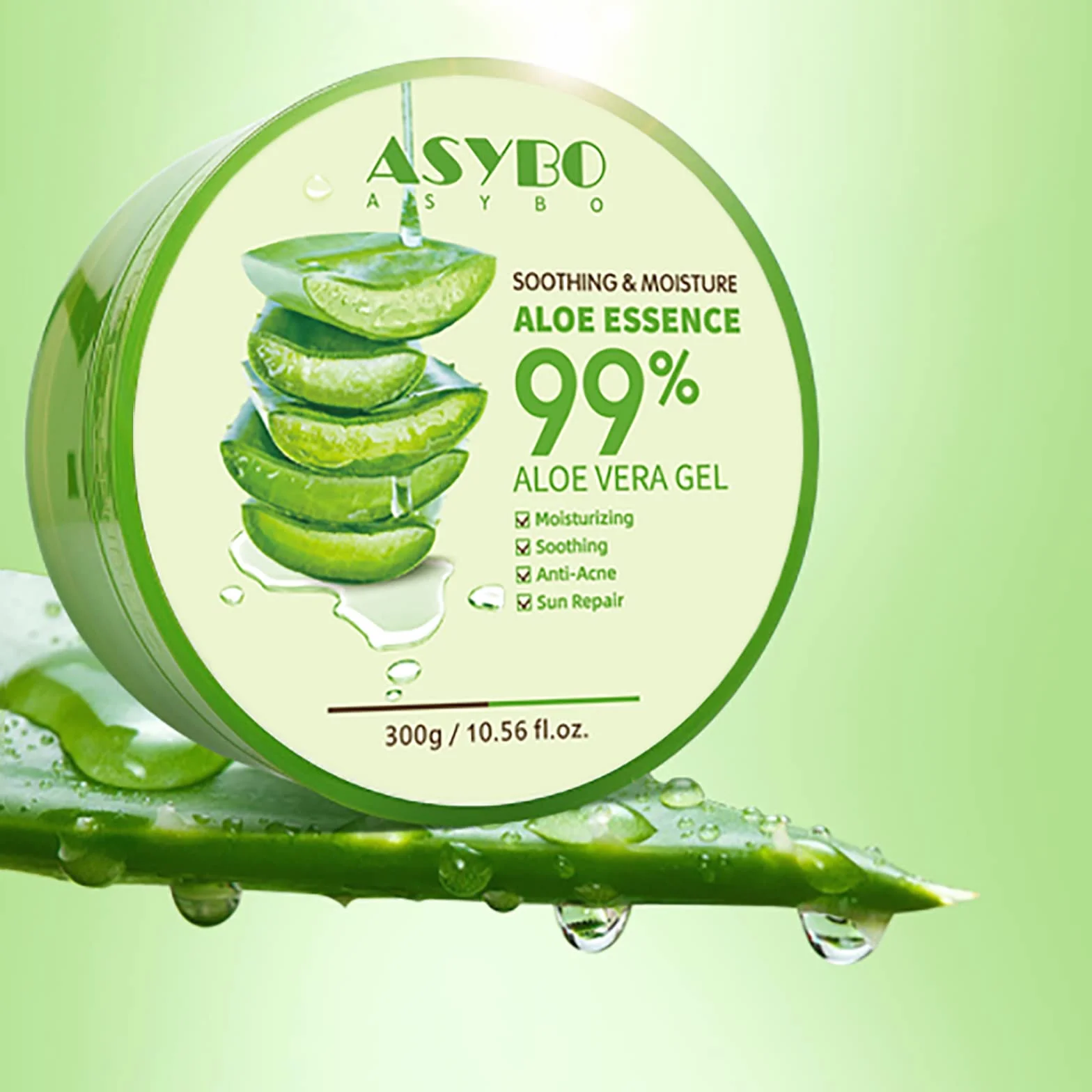 Aloe Vera Gel 300 ml 99% Hydratant Visage et Corps Peaux Sèches Crème Naturelle