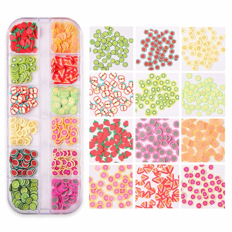 Nail Art 3D Fruit Polymère Tranches Autocollants DIY Décoration Ongle