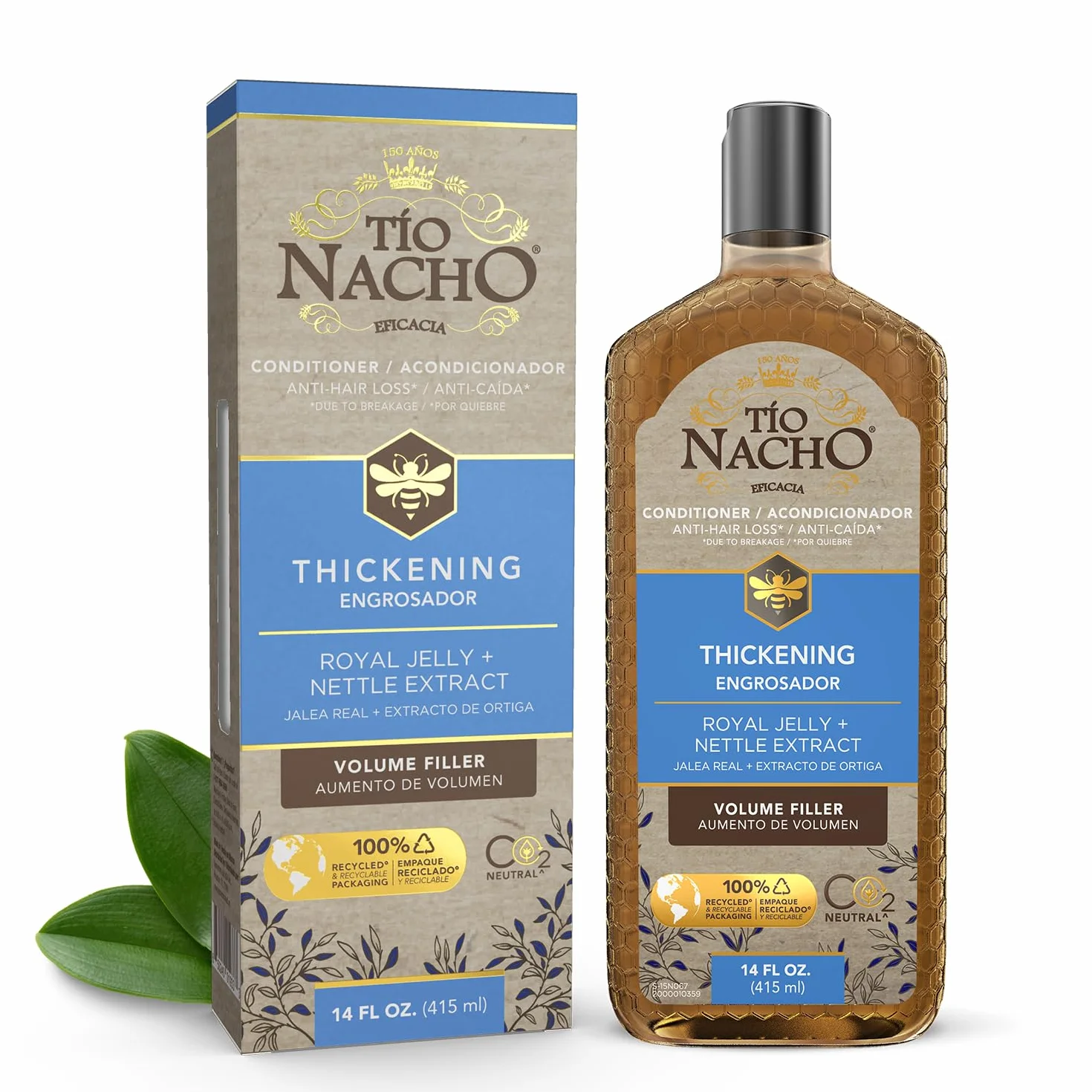 Conditionneur Tio Nacho Thickening Volume Filler 415ml– Après Shampooing Anti-Chute à la Gelée Royale et aux Extraits de Romarin pour des cheveux visiblement plus forts et plus Épais