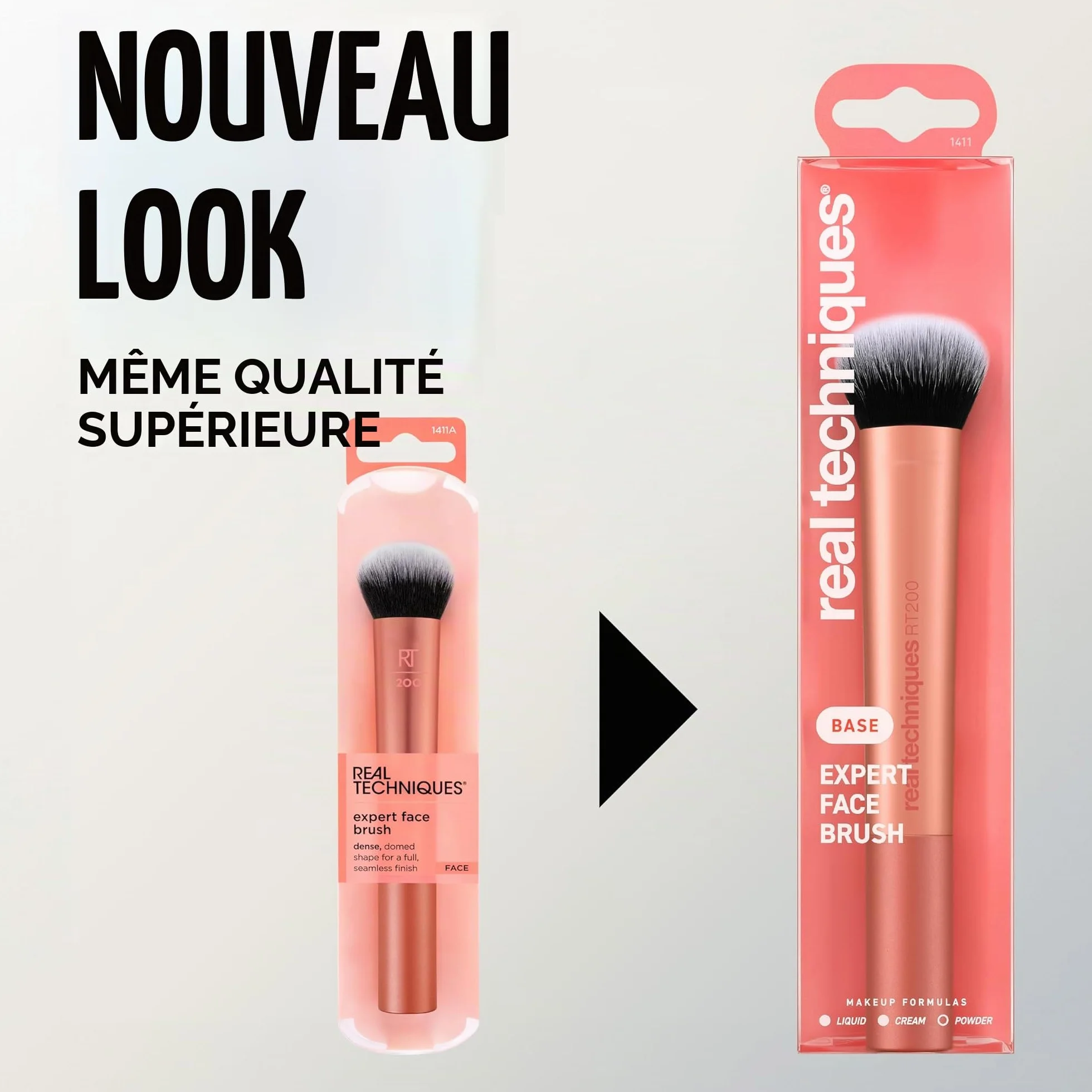 Real Techniques Pinceau de maquillage Expert visage fond de teint liquide crème fard à joues poudre bronzante couverture modulable