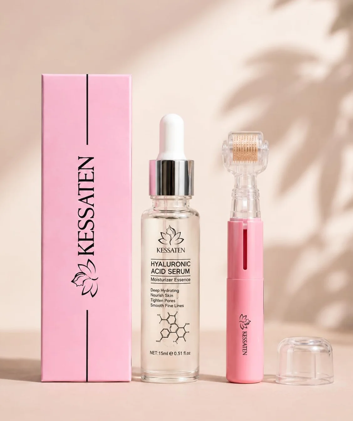 Lip Boost – Repulpeur Lèvres Microneedling – Dermaroller Lèvres 0,25 mm Réservoir – Sérum Acide Hyaluronique + 140 Aiguilles Titane – Lèvres Pulpeuses Sans Injection – Ebook Offert