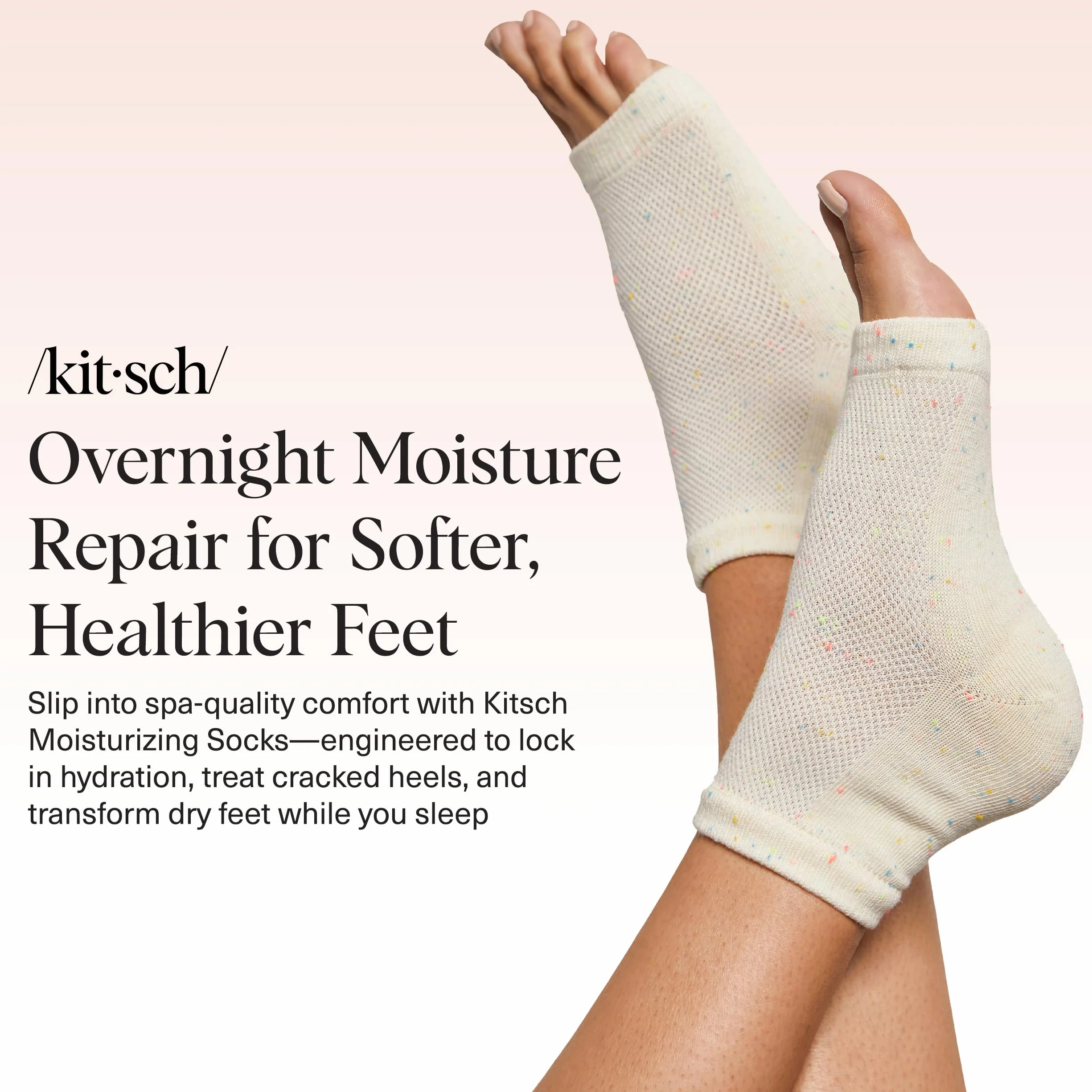 Kitsch Chaussettes hydratantes pour traitement du talon craquelé, réutilisables, doublure en gel isotherme, pour homme et femme