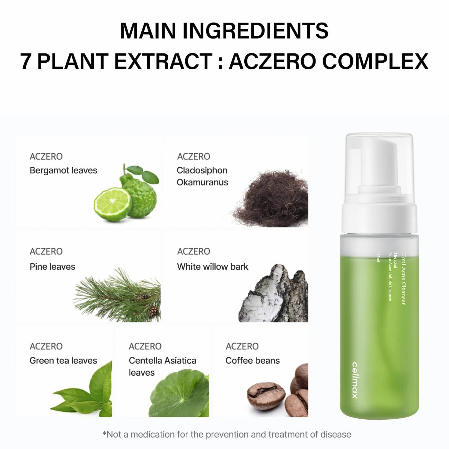 celimax Nettoyant Visage Moussant Au Noni, Formule Douce, Pour Peaux Sensibles À Grasses, Sèches Et Mixtes. Apaise, Adoucit Et Exfolie. 155 Ml