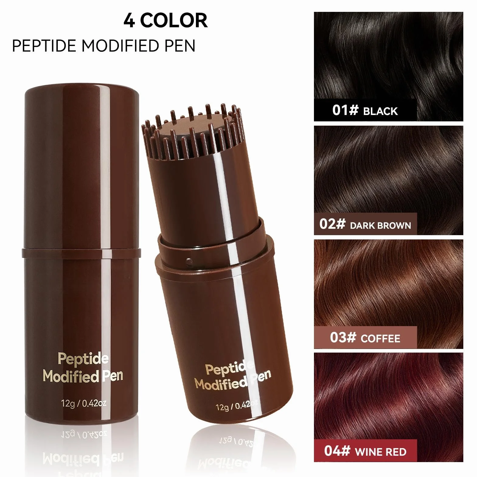 Coloration jetable pour cheveux longue durée, couvre cheveux blancs, lot de 2
