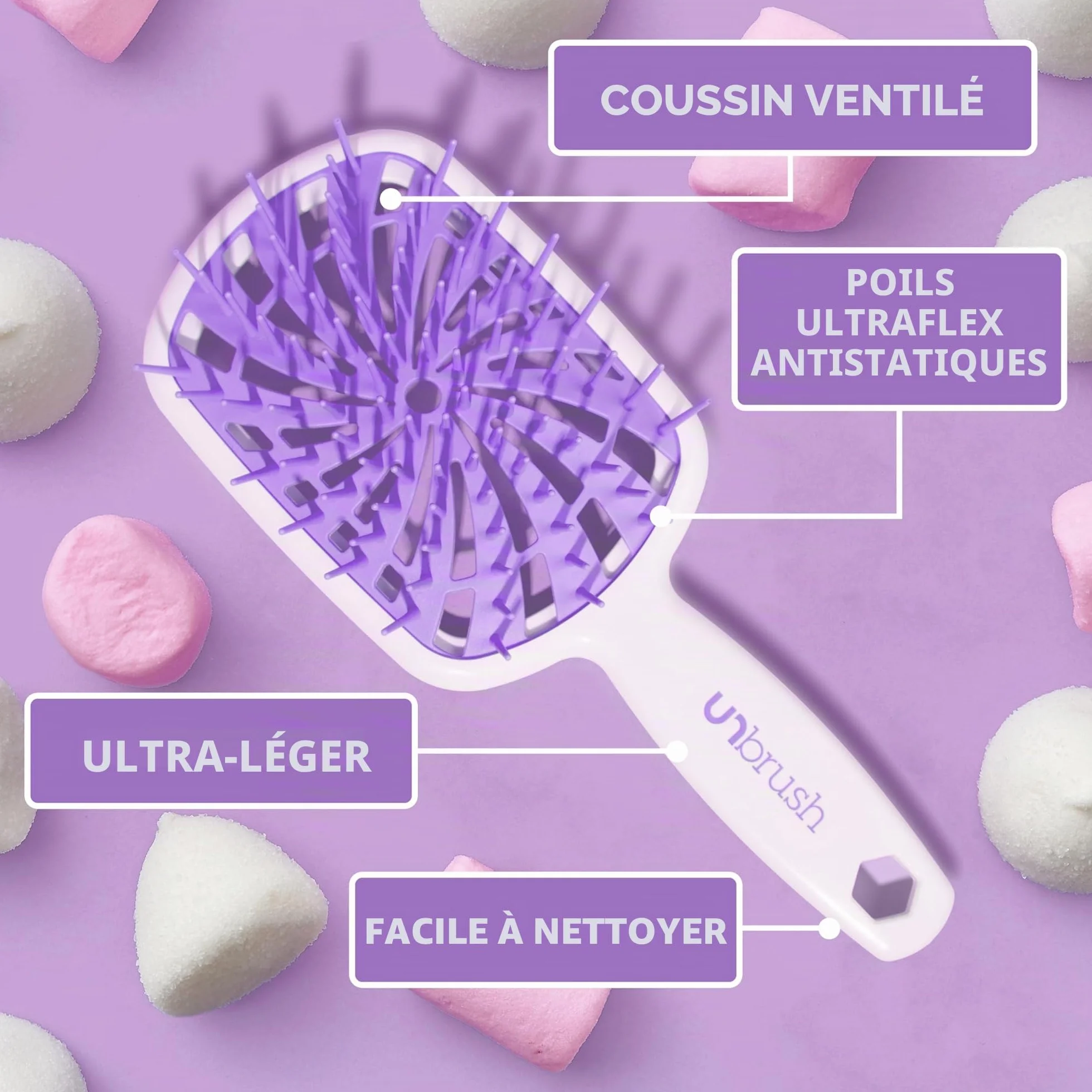FHI Heat UNbrush Plus Brosse démêlante 84 poils UltraFlex antistatique ventilée