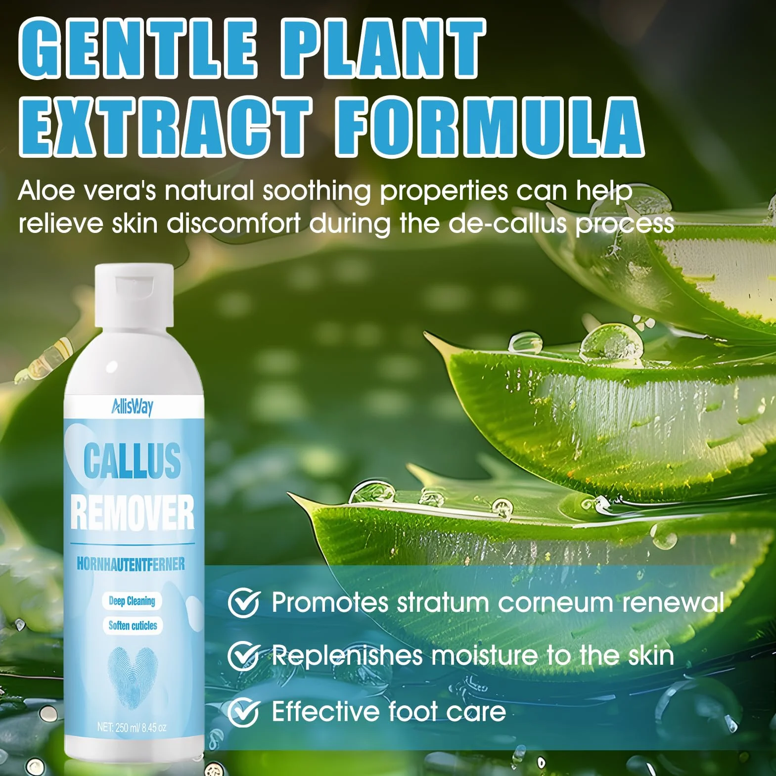 Lotion Anti Callosités Pieds 250 ml Soin Callus Remover Nano-Verre