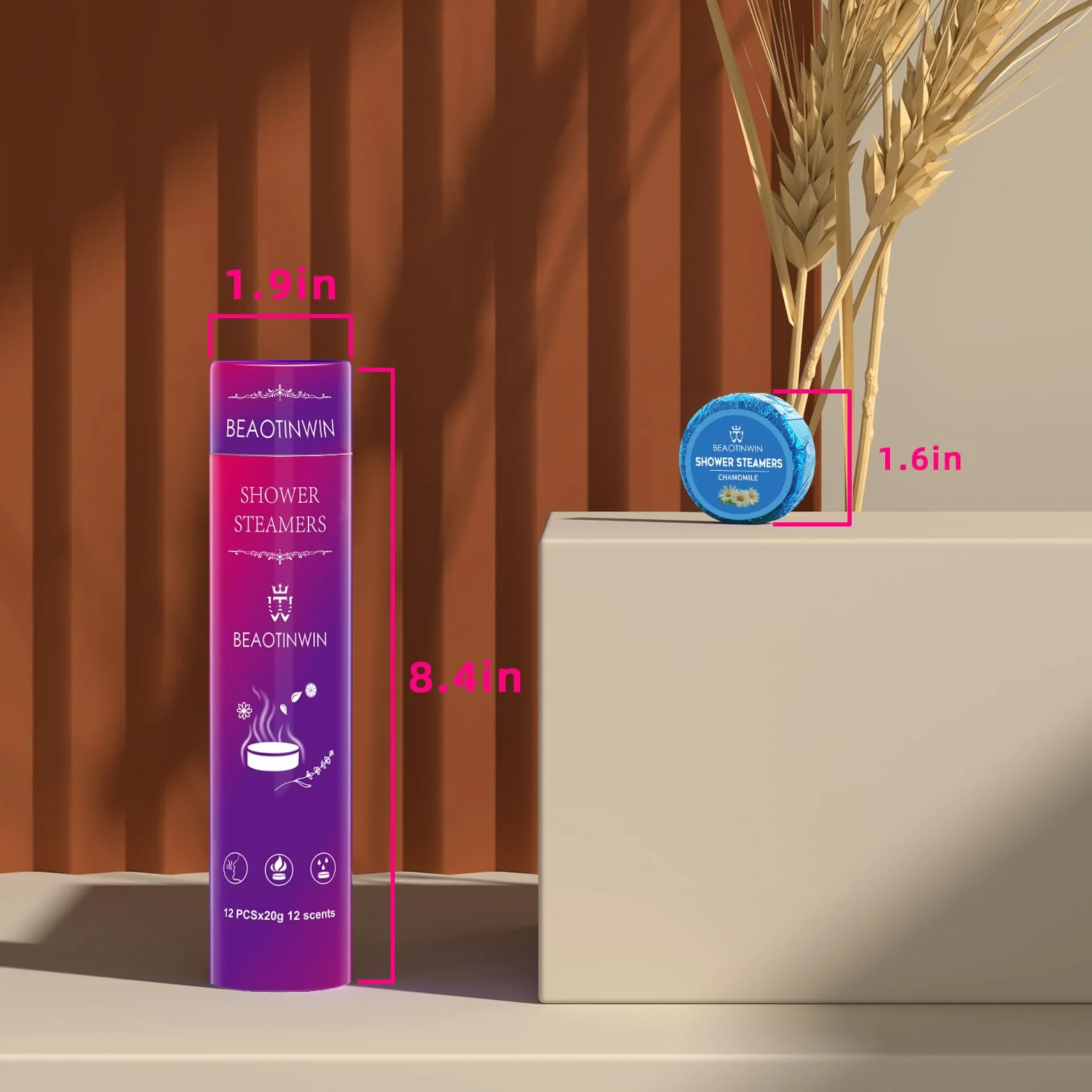 Lot de 12 bombes de douche végétaliennes biologiques pour soulager le stress