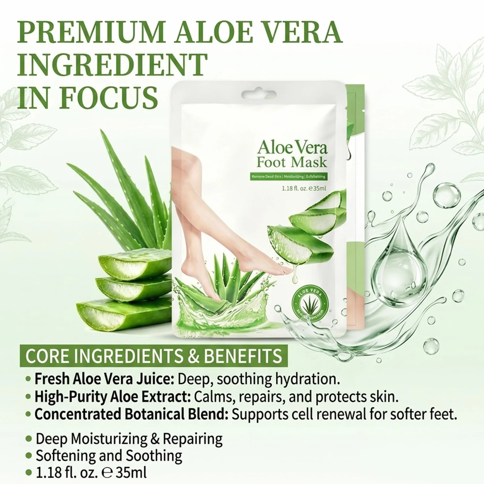 Chaussettes Exfoliantes Pedi-Peeling pour Peaux Sèches, Gommage Callus Soin Peau Morte, Hydratant et Nourrissant, Aloe Vera