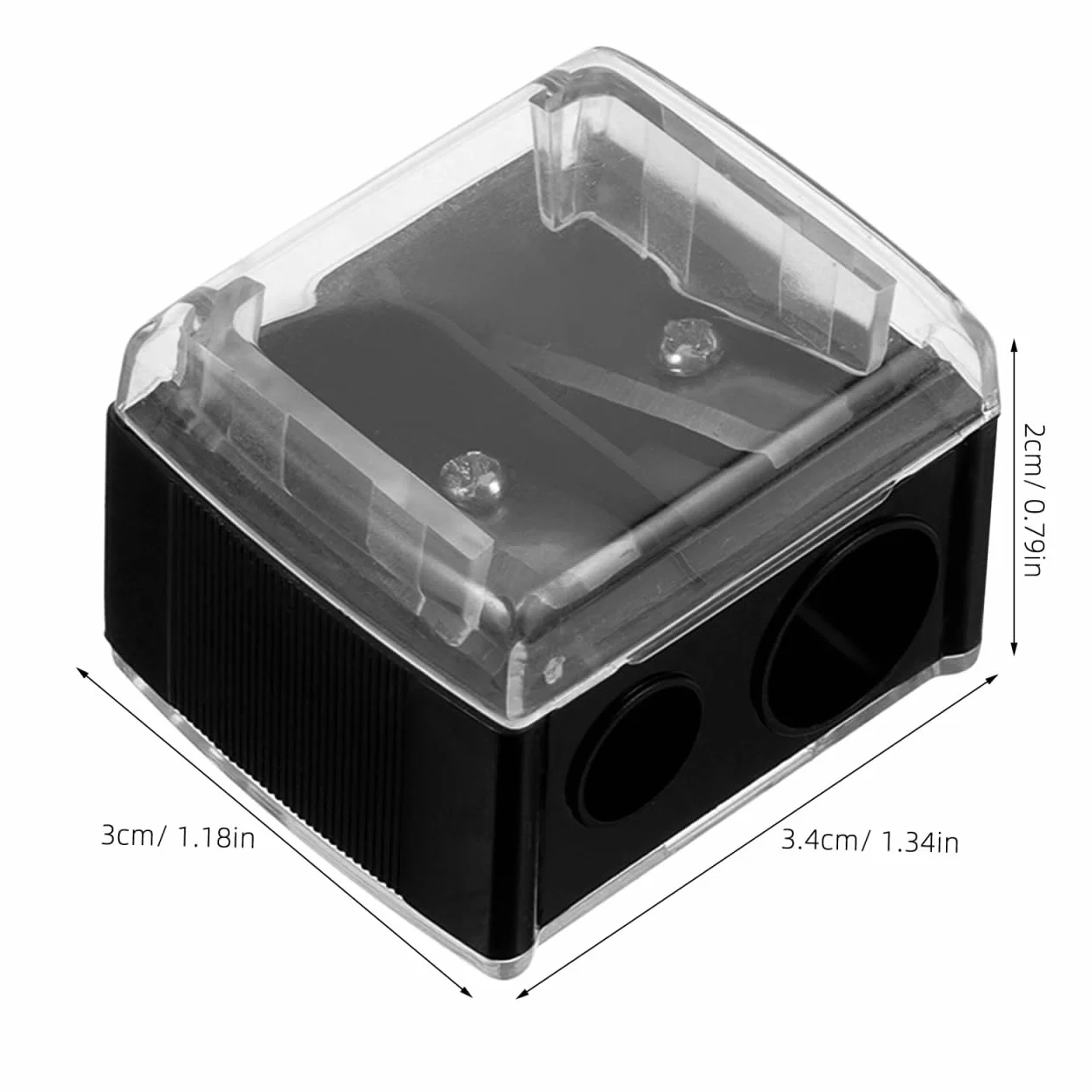 FRCOLOR Taille-Crayon Maquillage Double Trou Compact Mini Portable Avec Réservoir 1 Pièce