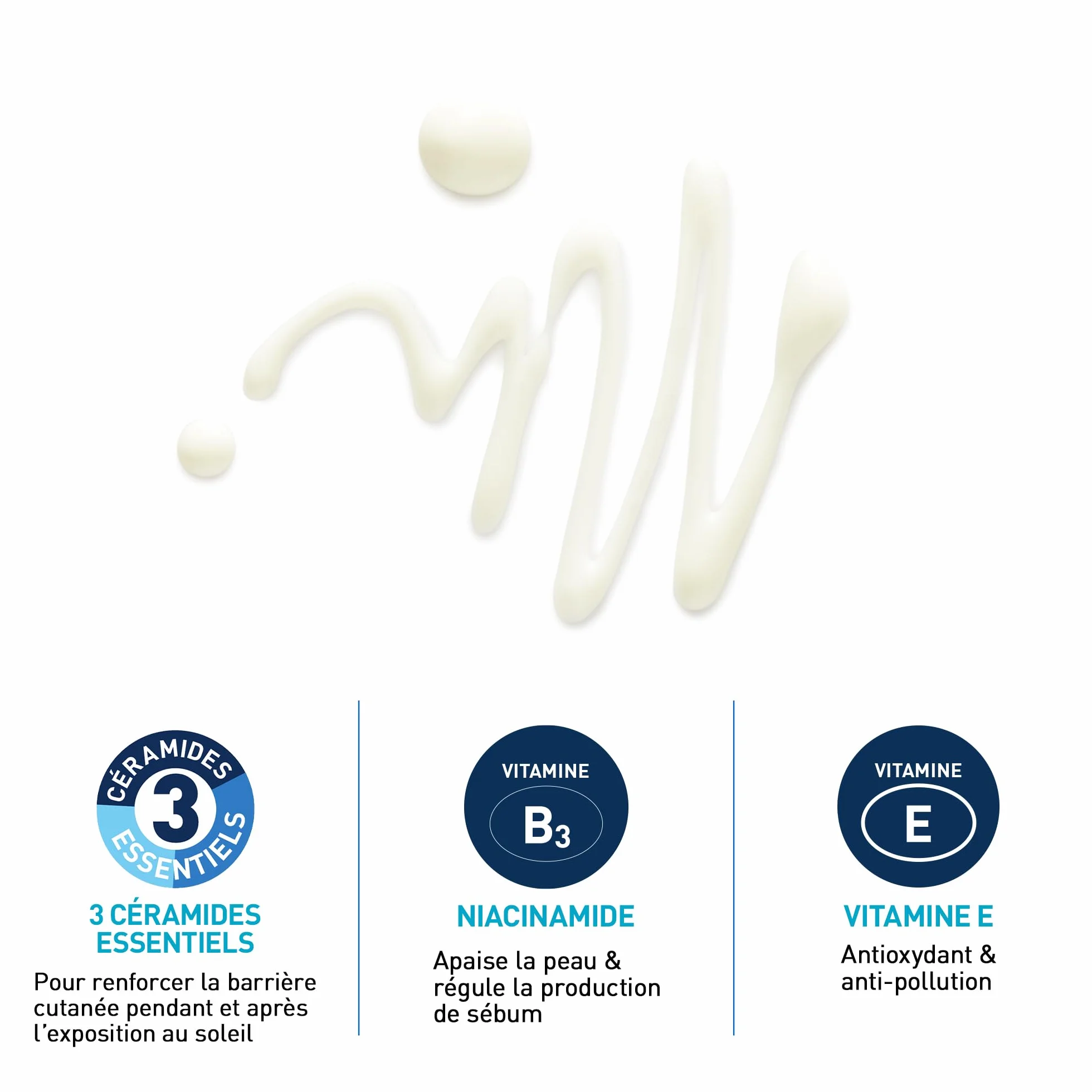 CeraVe Fluide Invisible SPF 50+ Très Haute Protection Solaire Visage Peaux Normales à Grasses Matifiant 12H Base Maquillage Niacinamide Vitamine E
