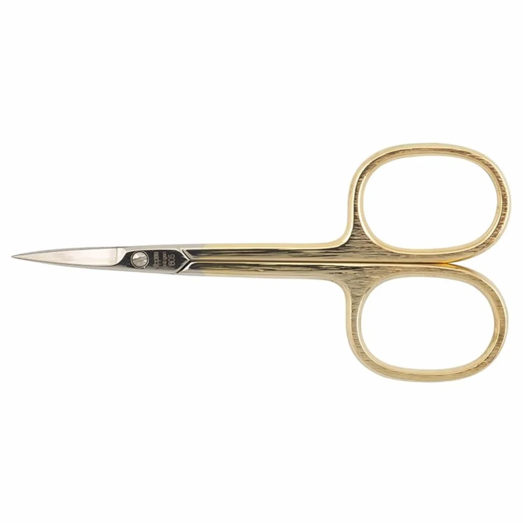 nippes Solingen Ciseaux à cuticules plaqués or - 9 cm - Fabriqués en Allemagne - Partiellement godlet 18 carats - Ciseaux de manucure - Pour raccourcir les cuticules