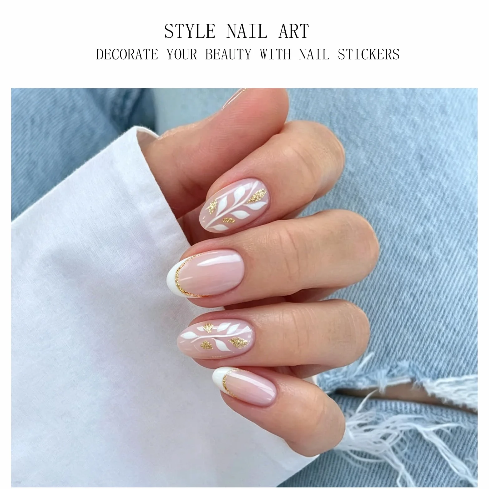 Autocollants pour ongles en gel French Tip blanc semi durcies UV LED