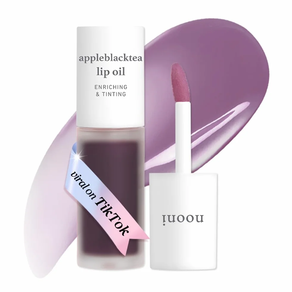 NOONI Huile à lèvres coréenne – Appleblacktea | longue durée, hydratant, repulpant, revitalisant pour les lèvres sèches, imperméable, aucun écaillage, couleur à lèvres hydratante