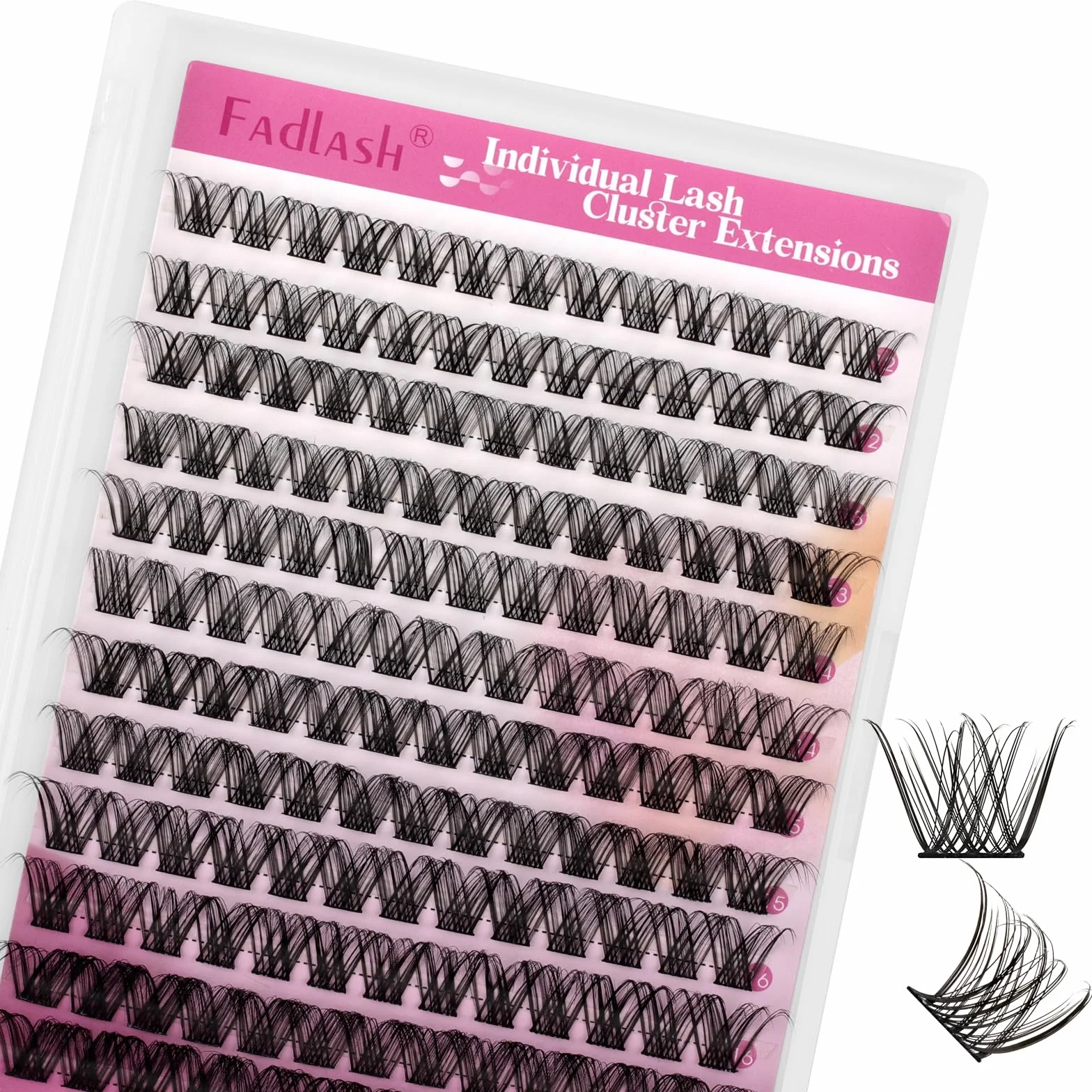 FADLASH Faux Cils FADLASH Cluster Individuel Cils a Cils 144pcs 0.07D 8-16mm DIY Réutilisable Extension Cils Bouquet(F5)