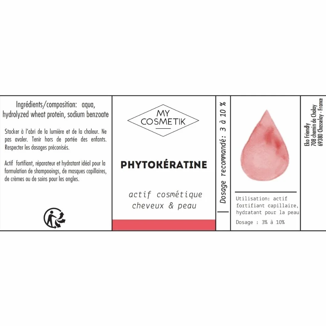 MyCosmetik Phytokératine Actif cosmétique 100% végétale Qualité cosmétique 10 ml