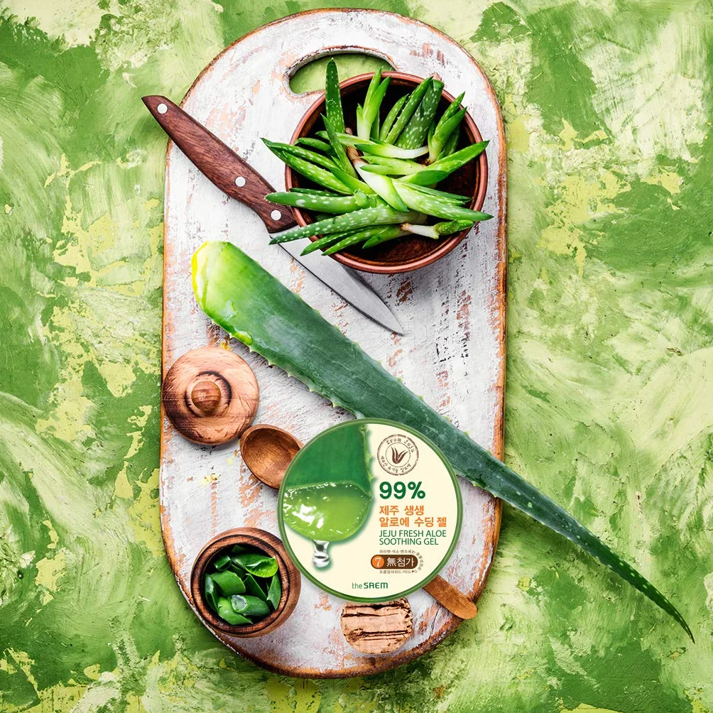 Gel d'Aloe Vera Coréen Naturel 100% - 300 ml - Crème Hydratante pour le Visage, Soin Après-Soleil