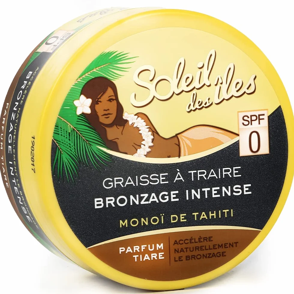 Soleil des Iles Graisse à traire bronzage intense monoï de Tahiti FPS 0 150ml