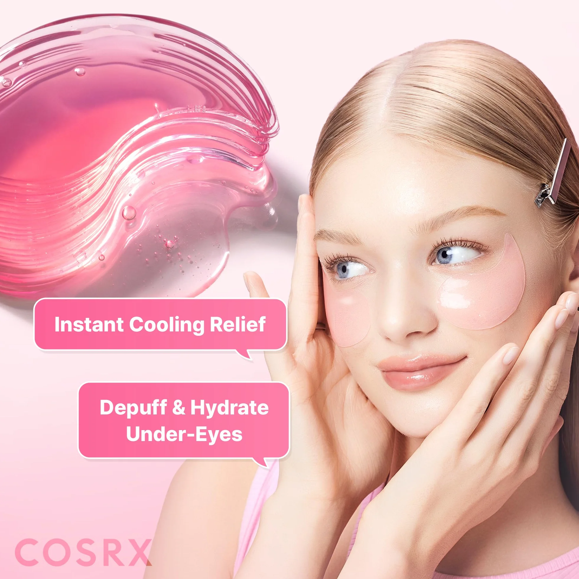 COSRX Peptide Collagen Hydrogel Eye Patch 60 Patches Anti-Cernes Caféine Korean Skincare