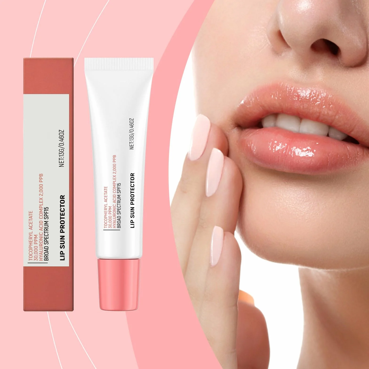 Tinted Glow SPF 15 Sunscreen Lip Balm with Hyaluronic Acid and Vitamin E for Dry Sensitive Lips