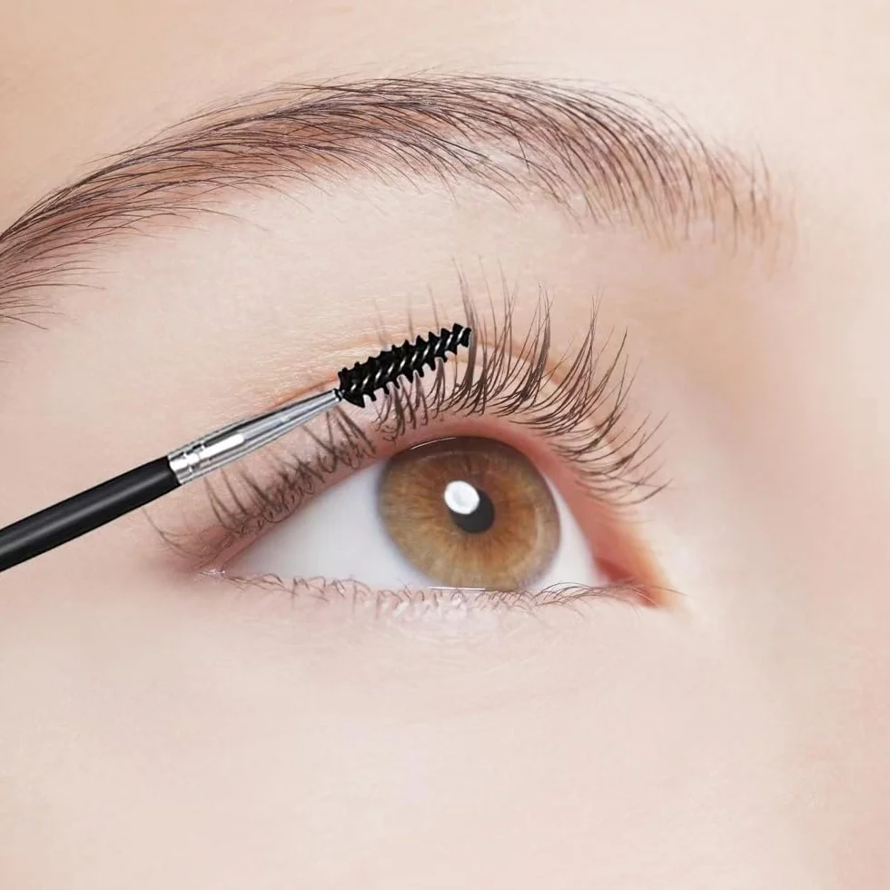 Brosse à Sourcils Double Face, Peigne à Cils Double Extrémité, 2 Pcs, Outil de Maquillage Portable