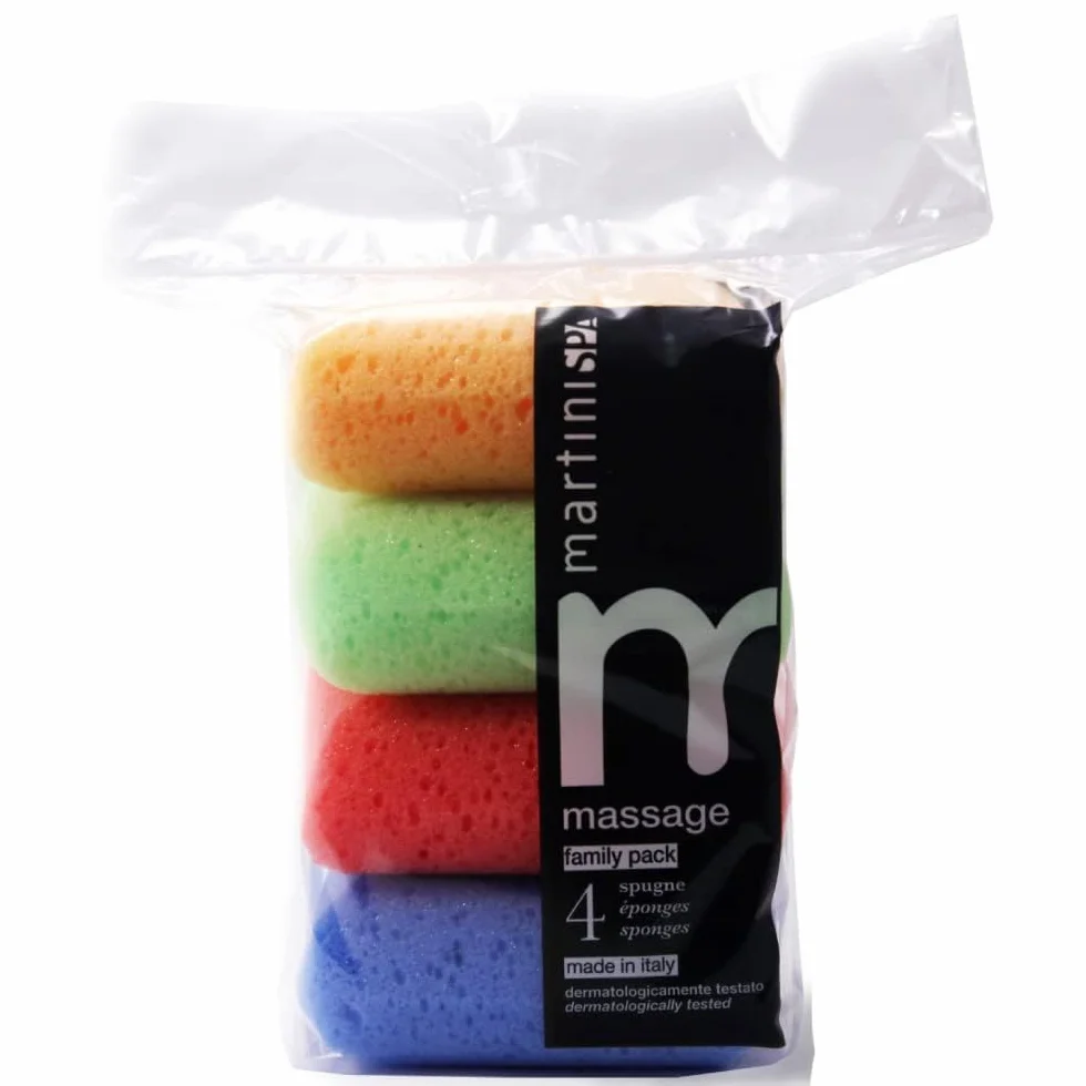 Martinispa Massage Color Éponges Carrées Souples Format Famille 37 g