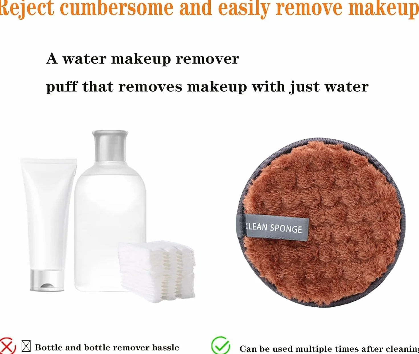 Éponges en coton démaquillant lavables bio double face réutilisables 4 pièces