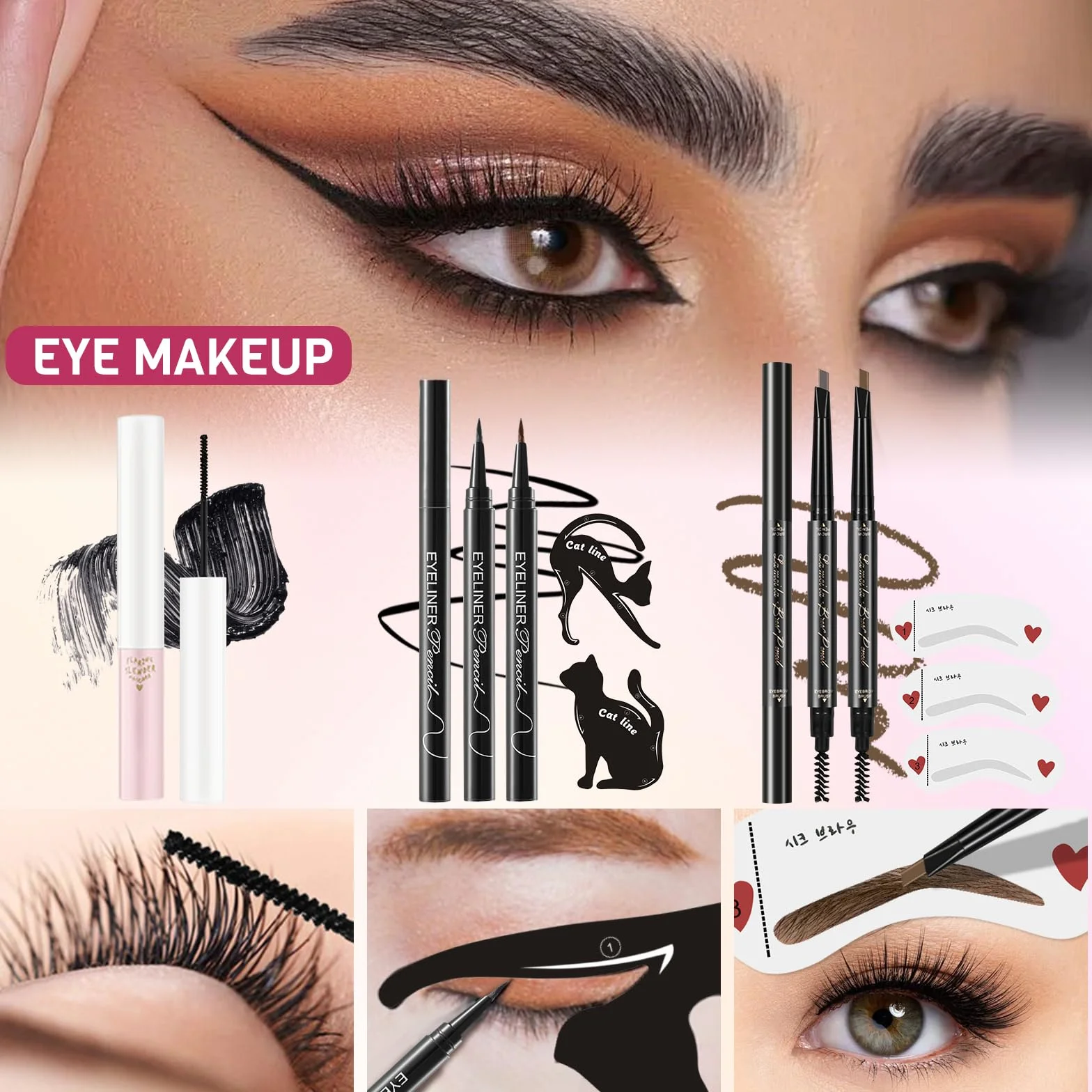 Coffret Maquillage Femme, Kit Maquillage Professionnel Complet, Kit de Cadeau Tout-en-un avec Ombres à Paupières Fond de Teint Correcteurs Eyeliner Mascara Gloss à Lèvres Rouge Lèvres Crayon Sourcil