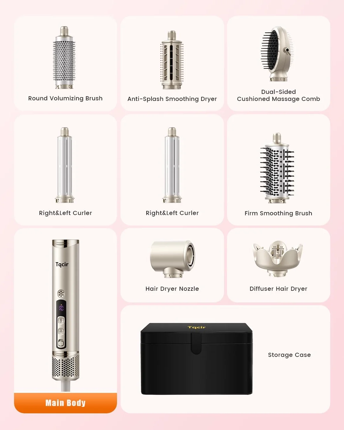 Air Styler & Sèche-cheveux 8 en 1 FlexStyle Air Styling & Drying System avec étui de stockage