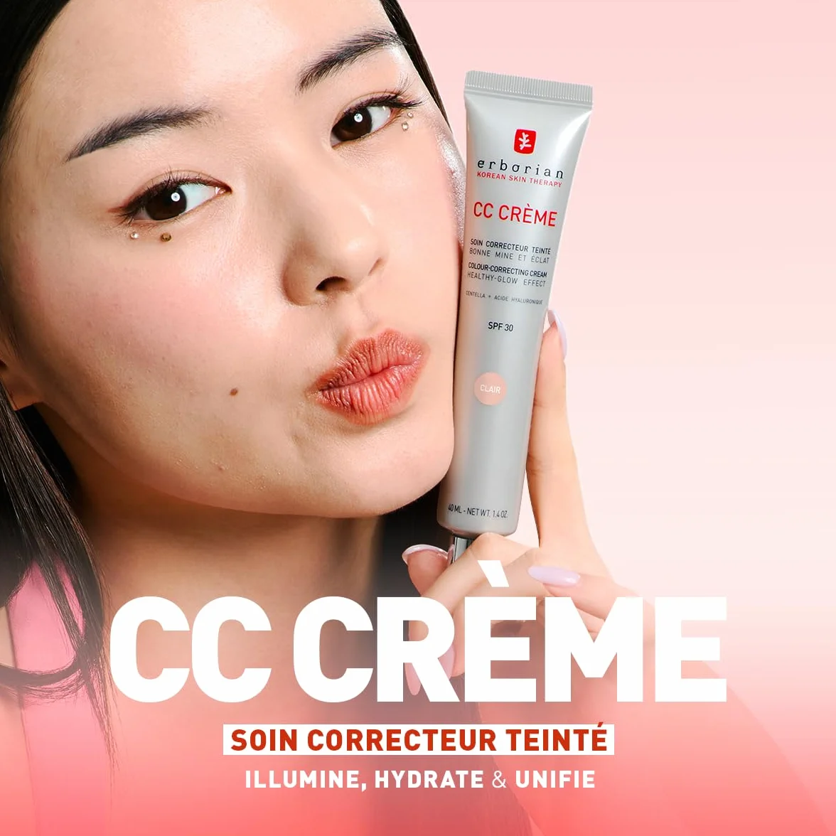 Erborian CC Crème Centella Asiatica Illuminateur Teint Haute Définition Visage SPF 25 Soin Coréen