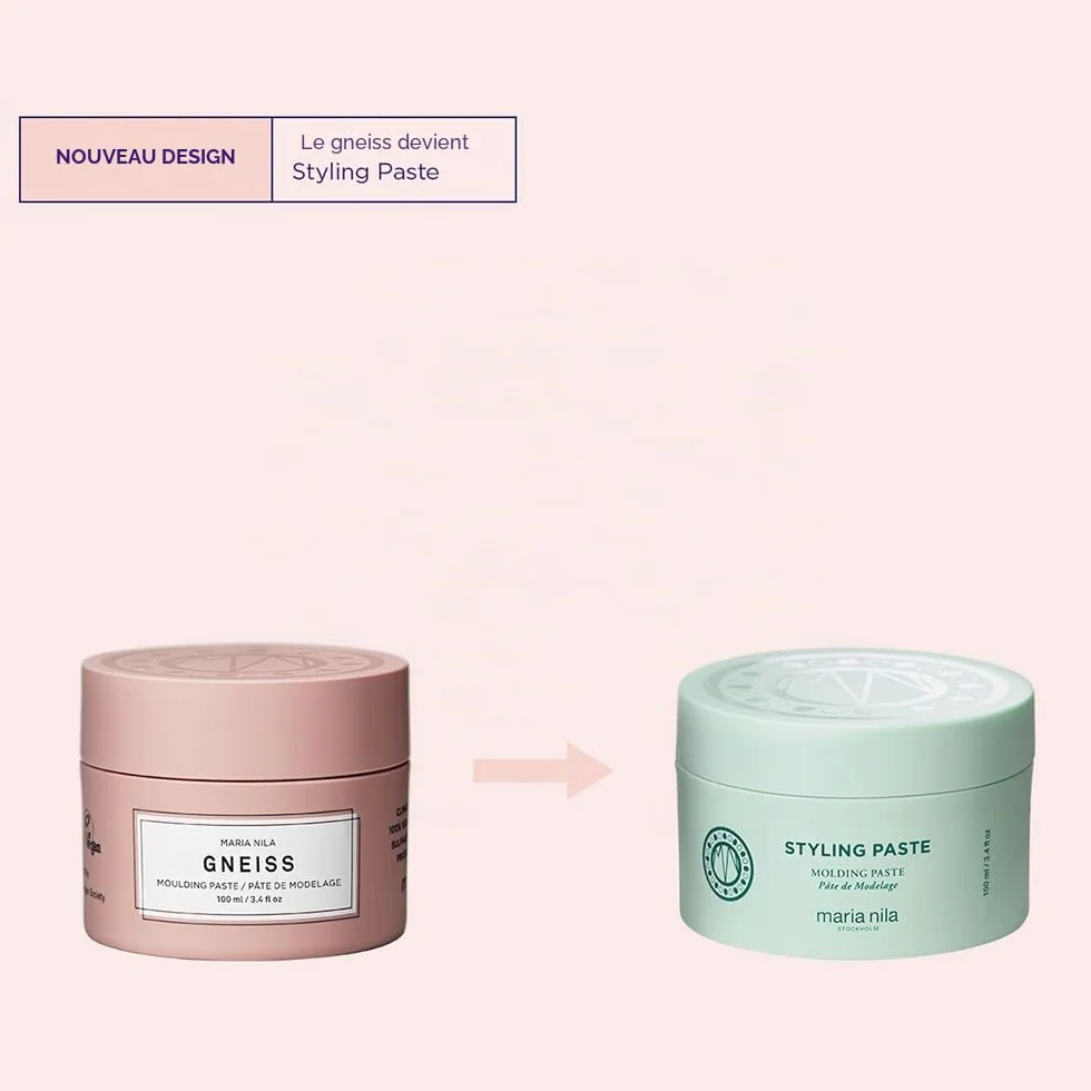 Maria Nila Styling Paste/Gneiss, tenue 2/5, pâte coiffante épaississante et flexible, idéale pour les cheveux longs et courts