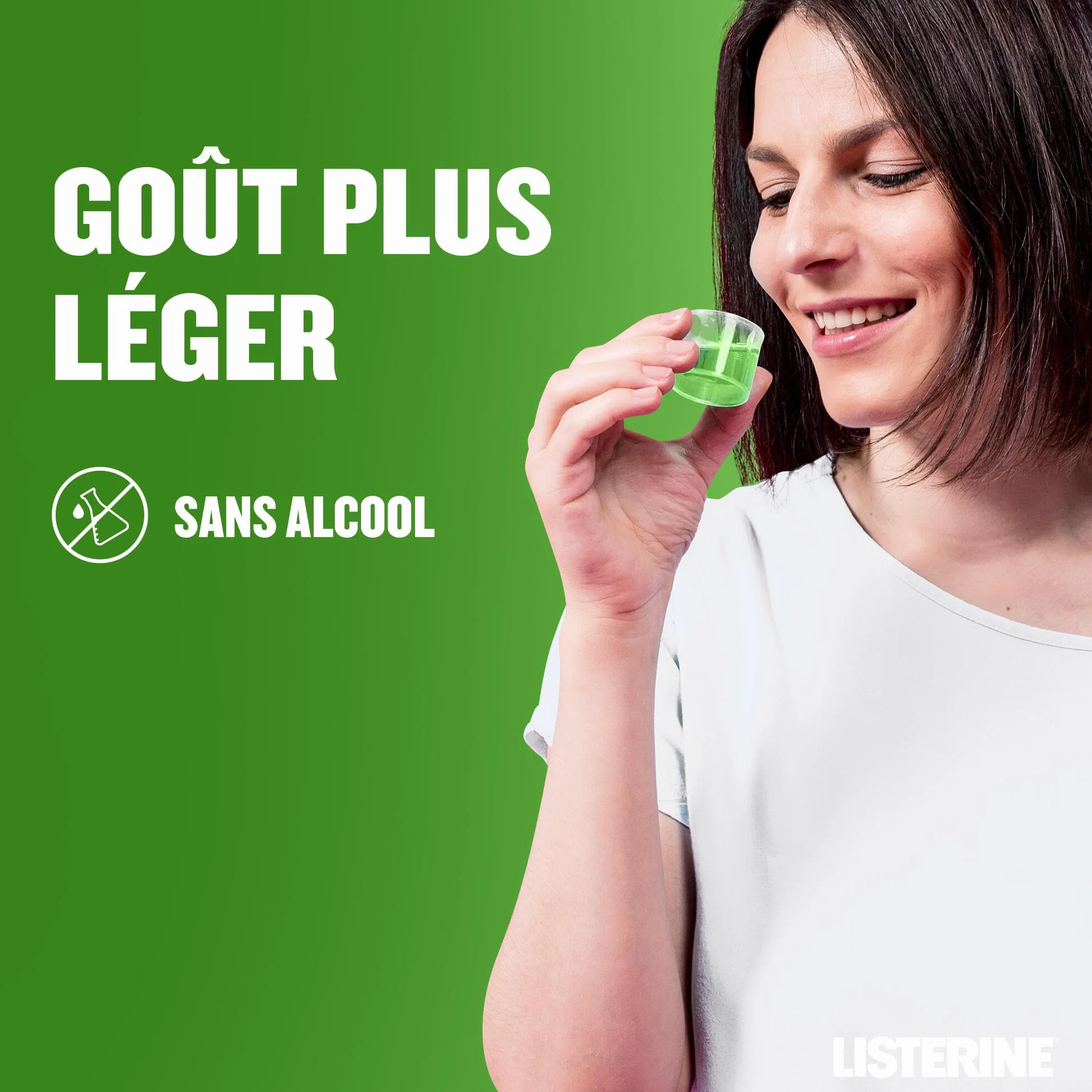 Listerine Bain de Bouche Fraîcheur Thé Vert 0% Alcool 500 ml Haleine Fraîche