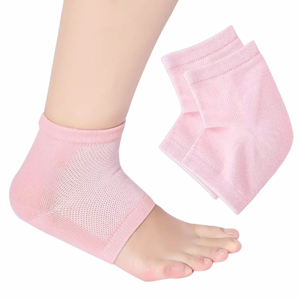 Chaussettes talon gel pour fasciite plantaire, protection éperon calcanéen, orteils ouverts